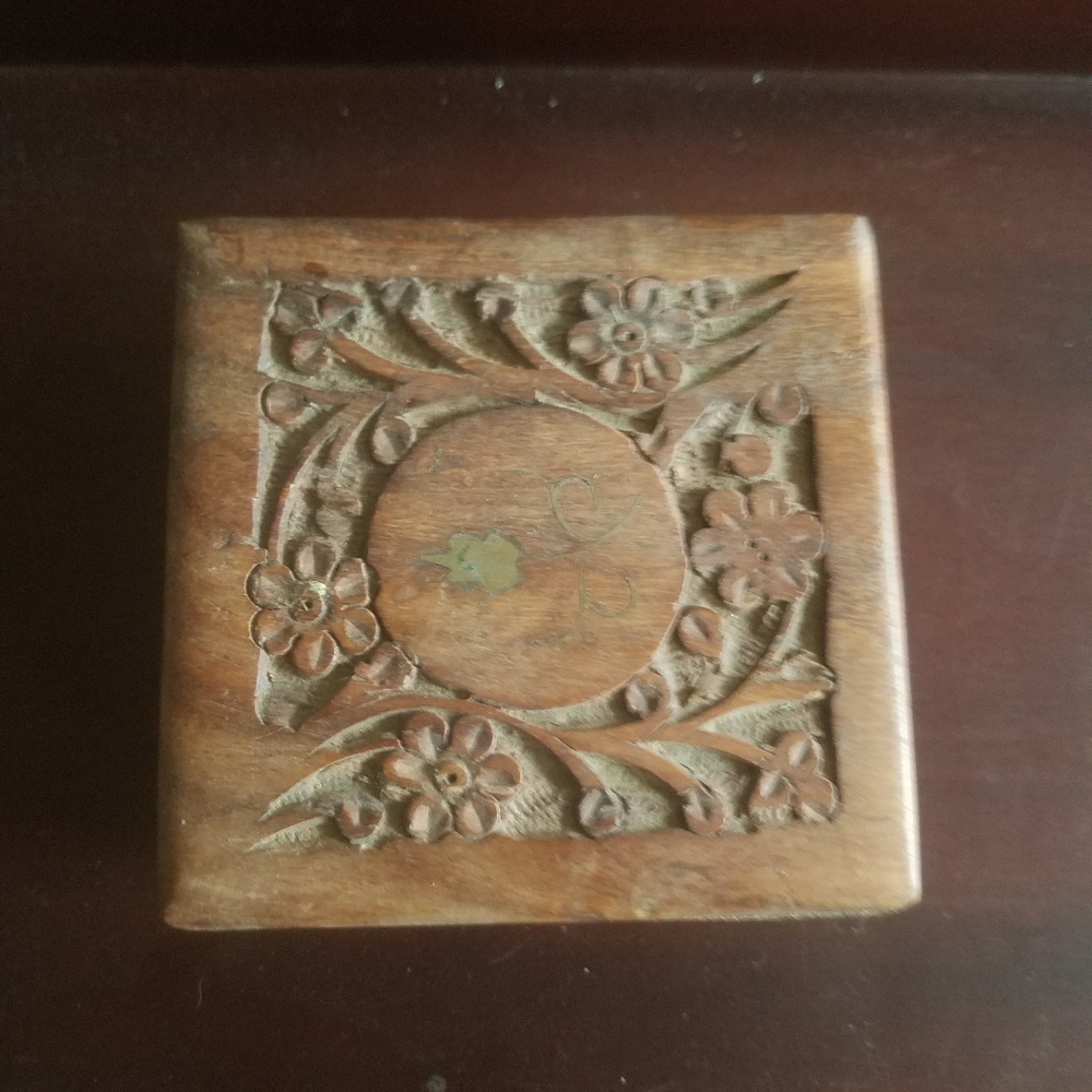 Hand Carved Teak Box
